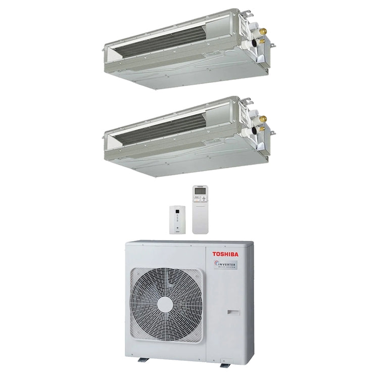 Toshiba 2-fach-Split-Klimagerät Kanalgerät, Inverter – Außengerät R32 8 kW, Innengeräte 24000+16000 BTU RAS-4M27G3AVG-E+RAS-M[24|16]U2DVG-E