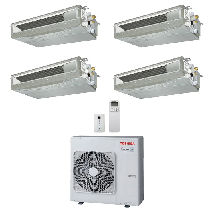 Toshiba 4-fach-Split-Klimagerät Kanalgerät, Inverter – Außengerät R32 10 kW, Innengeräte 16000+10000+10000+7000 BTU RAS-5M34G3AVG-E+RAS-M[16|10|10|07]U2DVG-E