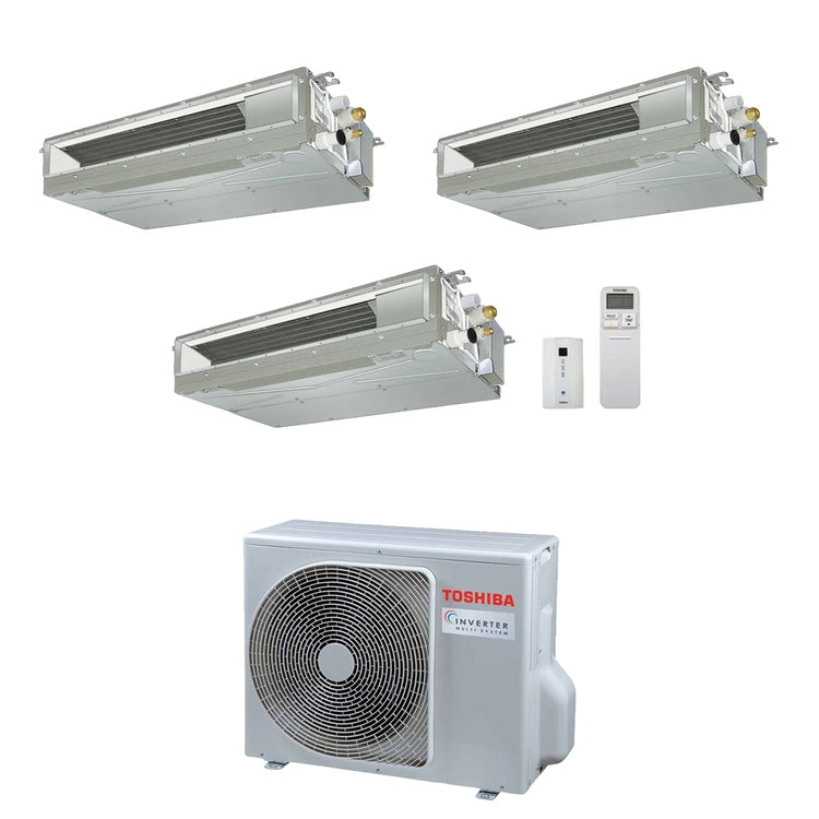 Toshiba 3-fach-Split-Klimagerät Kanalgerät, Inverter – Außengerät R32 5,2 kW, Innengeräte 16000+7000+7000 BTU RAS-3M18G3AVG-E+RAS-M[16|07|07]U2DVG-E