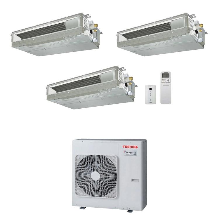 Toshiba 3-fach-Split-Klimagerät Kanalgerät, Inverter – Außengerät R32 7,5 kW, Innengeräte 22000+16000+7000 BTU RAS-3M26G3AVG-E+RAS-M[22|16|07]U2DVG-E