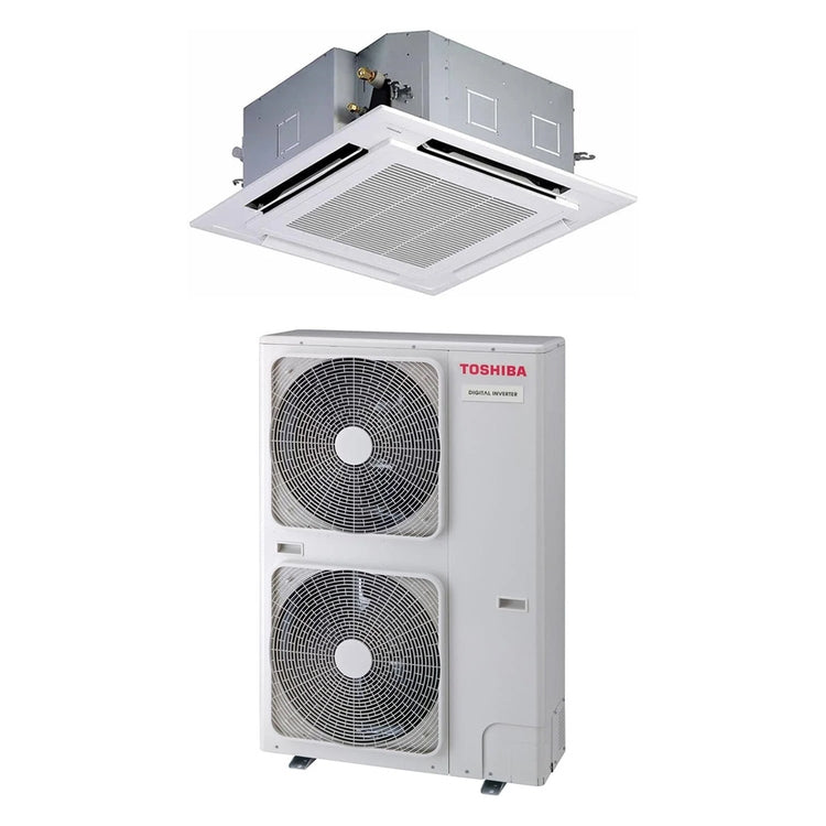 Toshiba Monosplit-Klimagerät 4-Wege-Kassette 90x90, Inverter – Außengerät Digital Inverter 14 kW, Innengerät 48000 BTU RAV-GM1601ATP-E+RAV-HM1601UTP-E