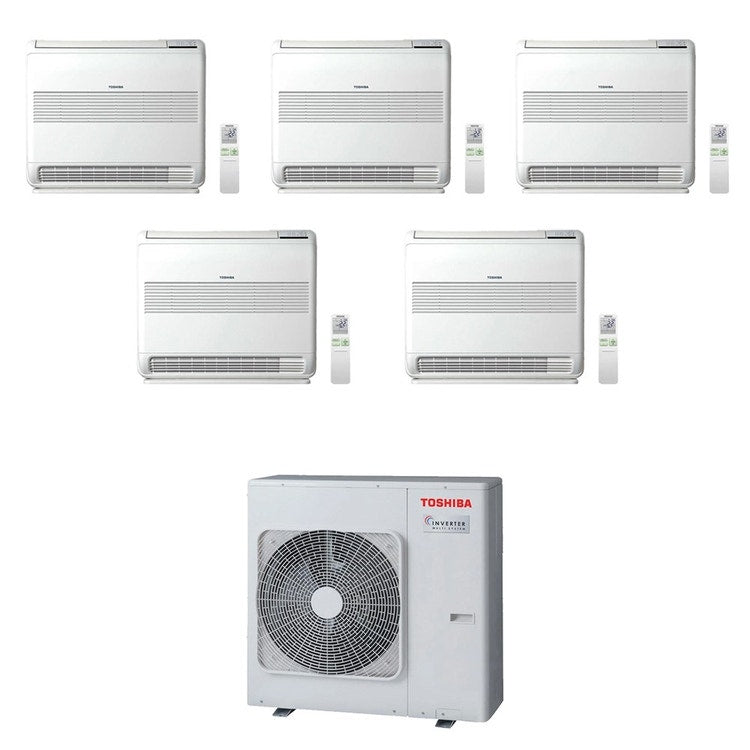 Toshiba 5-fach-Split-Klimagerät Konsole, Truhengerät, Inverter – Außengerät R32 10 kW, Innengeräte 18000+10000+10000+7000+7000 BTU RAS-5M34G3AVG-E+RAS-[B18|B10|B10|M07|M07]J2FVG-E