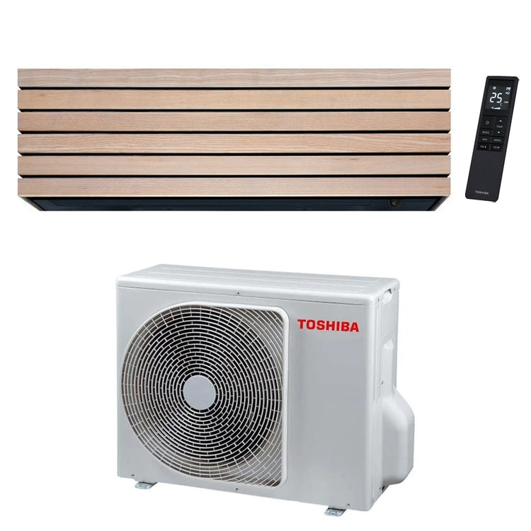 Toshiba Monosplit-Klimagerät DAISEIKAI 10 WOOD, Wandgerät, Inverter – Außengerät 5 kW, Innengerät 18000 BTU RAS-B18S4KVDG-E+RAS-18S4AVPG-E