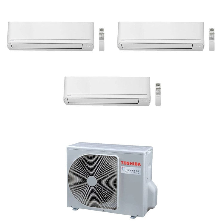 Toshiba 3-fach-Split-Klimagerät SEIYA Smart, Wandgerät, Inverter, WLAN, Weiß – Außengerät R32 5,2 kW, Innengeräte 13000+10000+5000 BTU RAS-3M18G3AVG-E+RAS-[B13|B10|B05]S4KVG-E