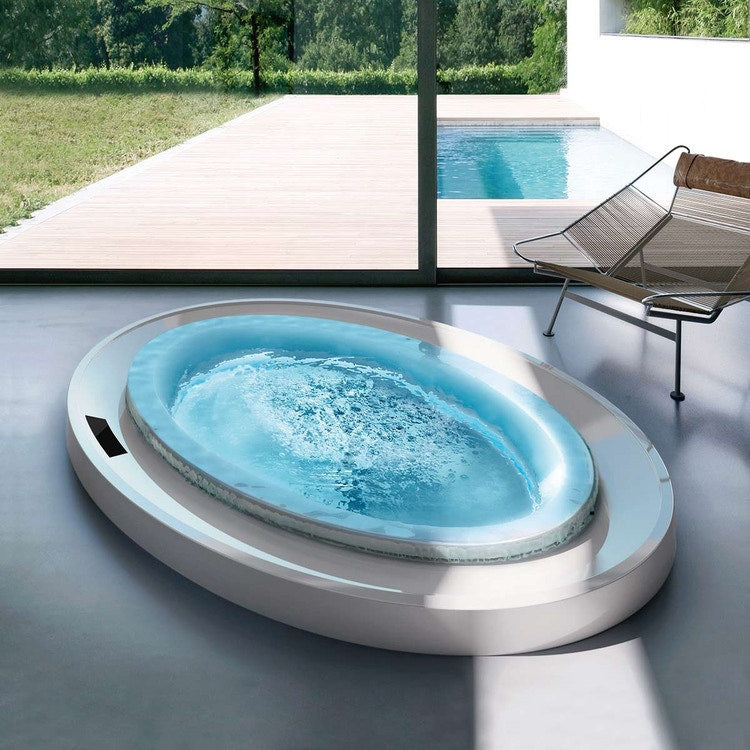 Treesse Minipool oval L. 230 T. 150 H. 67 cm, mit Ghost System Whirlpool und Touch-Bedienung GHOST FUSION SPA 231 V864EBN