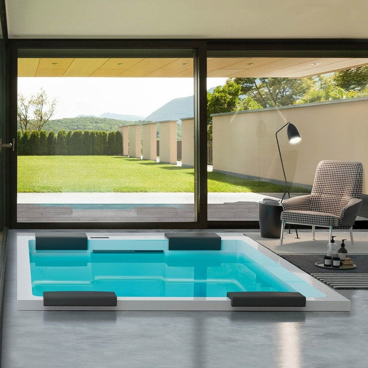 Treesse Rechteckiger Minipool L. 260 T. 205 H. 95 cm, mit Ghost System Whirlpool und Touch-Bedienung GHOST MAYA V232GBN