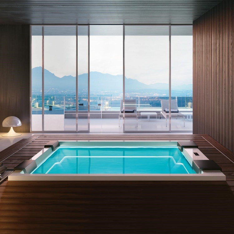 Treesse Rechteckiger Minipool L. 280 T. 235 H. 98 cm, mit Ghost System Whirlpool und Touch-Bedienung GHOST MUSE V212GBN