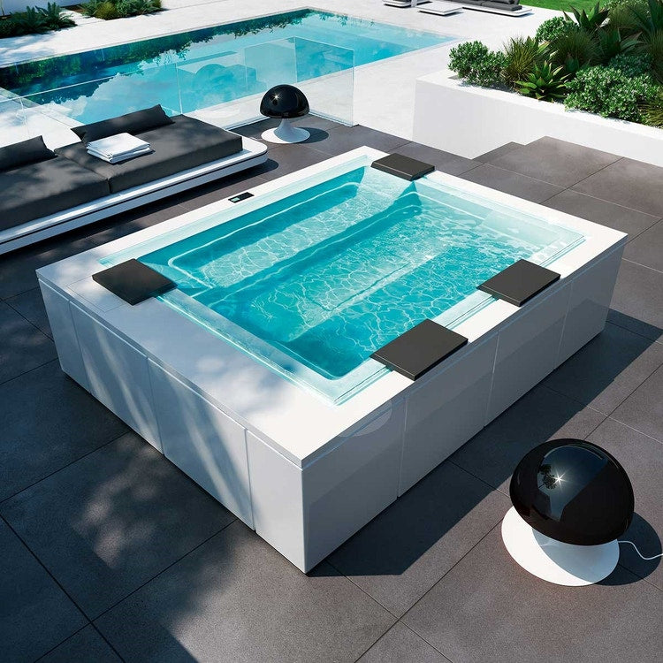 Treesse Rechteckiger Minipool L. 300 T. 235 H. 85 cm, mit 40-jet Whirlpool Ghost System und Touch-Steuerung GHOST ZEN ACTIVE V2032BN