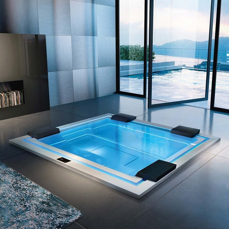 Treesse Rechteckiger Minipool L. 280 T. 235 H. 85 cm, mit 40-jet Ghost System Whirlpool und Touch-Steuerung GHOST ZEN V2022BN