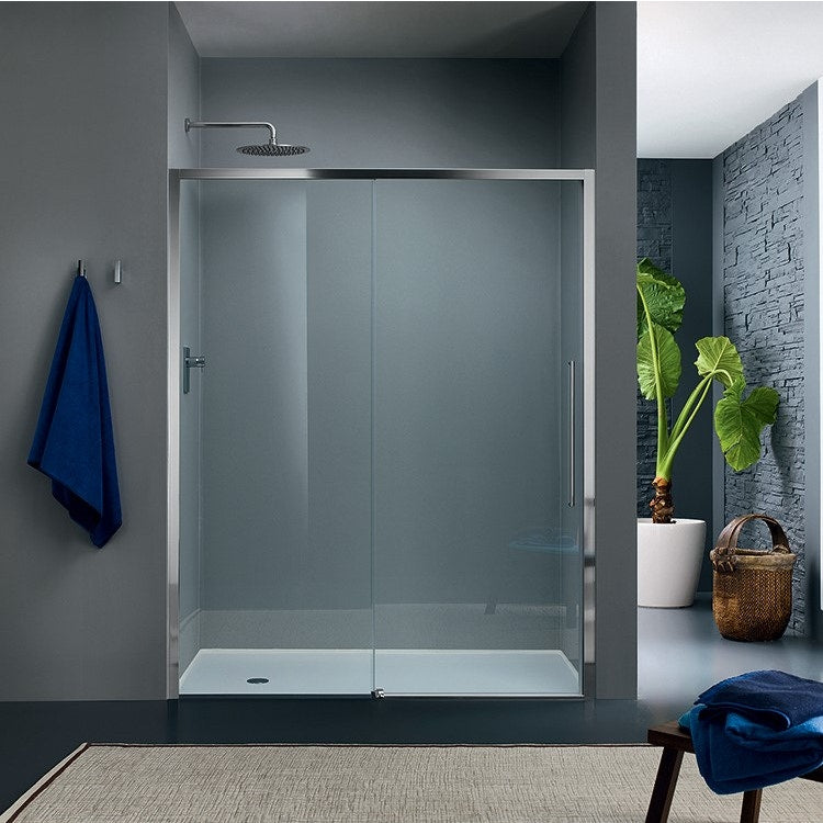Inda Trendy Design Schiebetür links für Nische, Chromoberfläche B4434SAN01