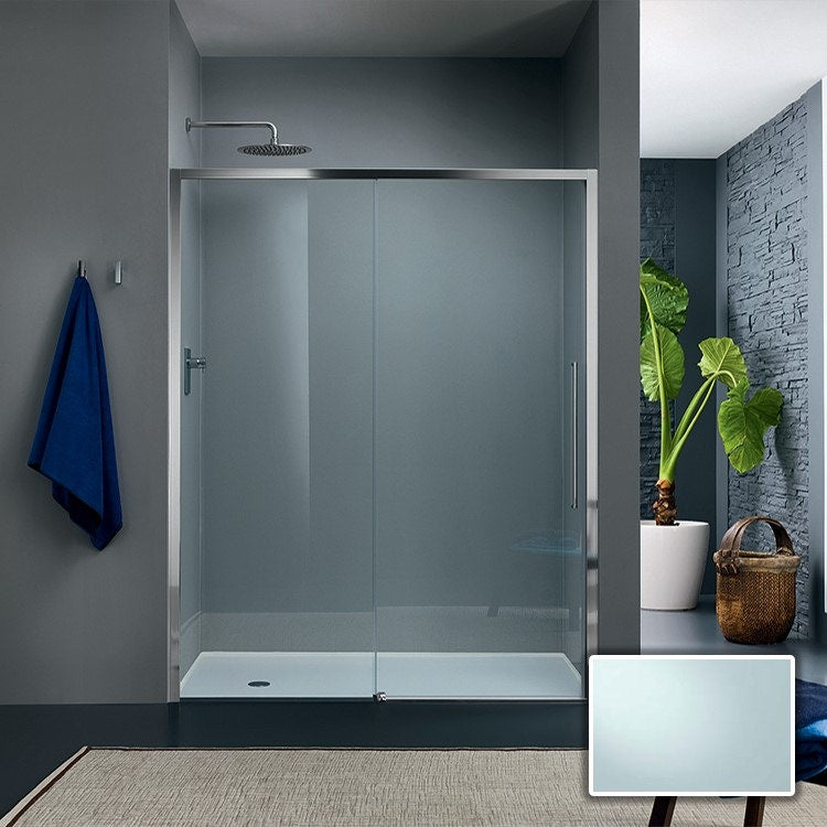 Inda Trendy Design Schiebetür links für Nische, Glas Ice-Finish, Chrom-Finish B4430SAN80