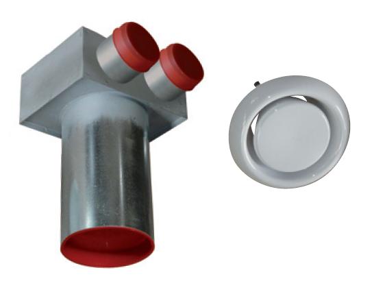 Soler & Palau EDF-SK-BOX-150/2x75 – Durchgangsbox für Tellerventile, Ø 150 mm