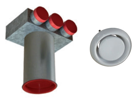 Soler & Palau EDF-SK-BOX-150/3x75 – Durchgangsbox für Tellerventile, Ø 150 mm