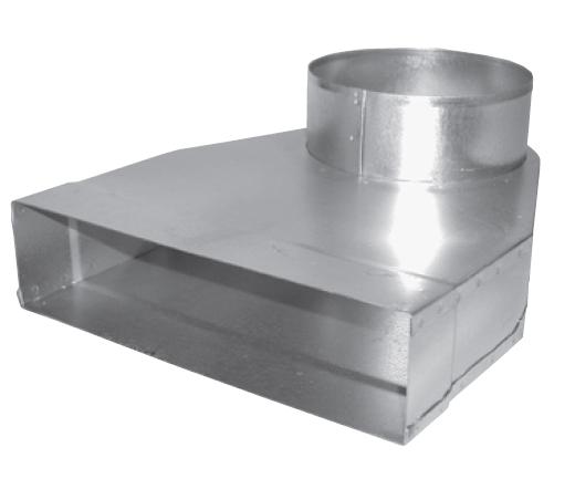 Soler & Palau EDP-TVS-110x50/100 – Seitenübergangsstück, Flachkanal 110x50 mm auf Ø 100 mm