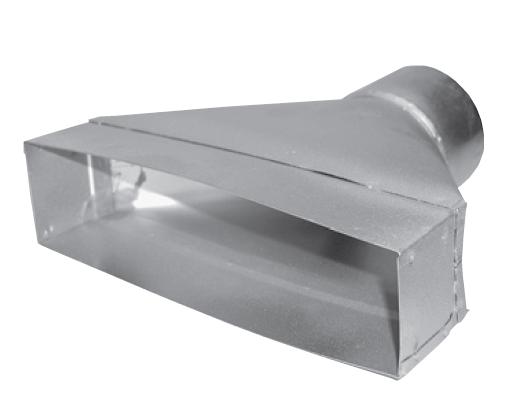 Soler & Palau EDP-PR-200x50/80 – Übergangsstück, Flachkanal 200x50 mm auf Ø 80 mm
