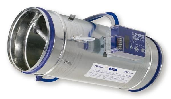 Trox TVR Easy 100 – Volumenstromregler, rund, Ø 100 mm, 36 bis 342 m³/h