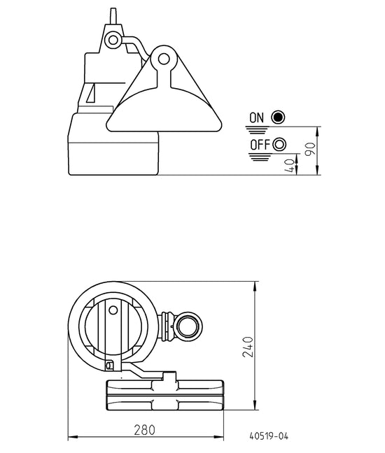 JUNG PUMPEN Schmutzwasserpumpe U5KS, 4 m Ltg. - Art. JP09387