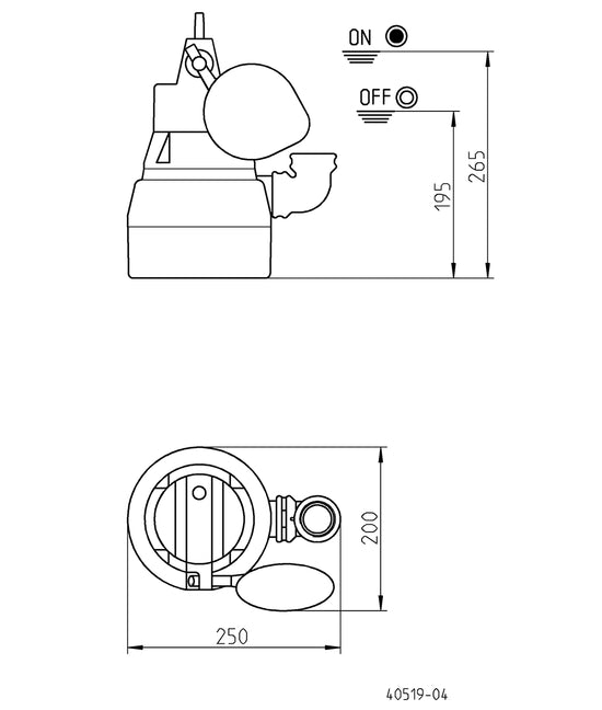 JUNG PUMPEN Schmutzwasserpumpe U5KS, 4 m Ltg. - Art. JP09387