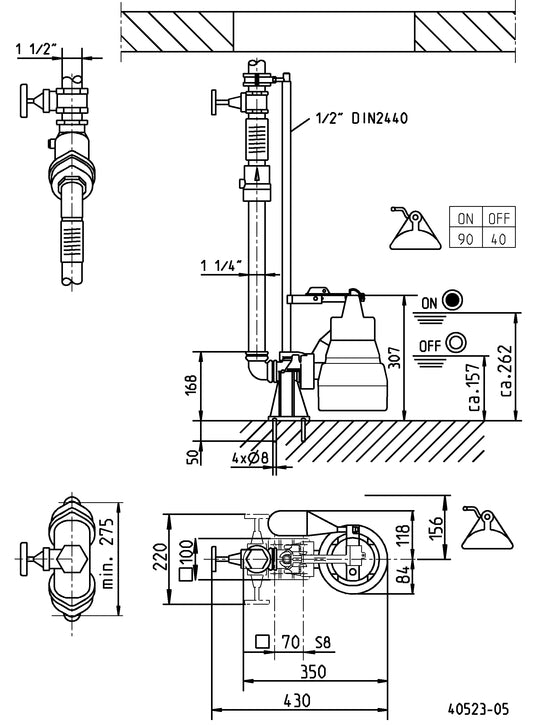 JUNG PUMPEN Schmutzwasserpumpe U5K, 10 m Ltg. - Art. JP09386