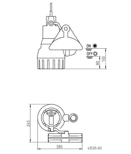 JUNG PUMPEN Schmutzwasserpumpe U6K ES, 10 m Ltg. - Art. JP09260