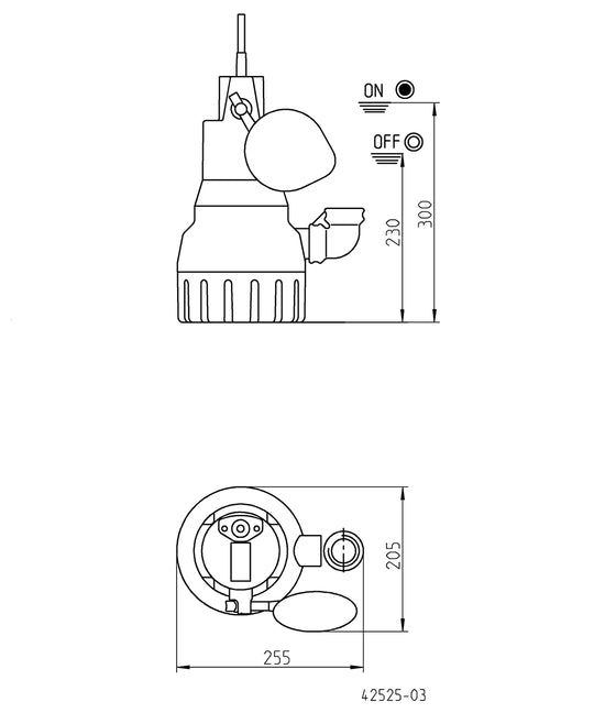 JUNG PUMPEN Schmutzwasserpumpe U6K ES, 4 m Ltg. - Art. JP00227