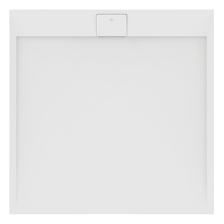 Ideal Standard Quadratische Duschwanne 70 cm, rutschfest und mit verstecktem Ablauf, aus IdealSolid+, Steineffekt, Weiß, matte Oberfläche ULTRA FLAT S I.LIFE T5246FR