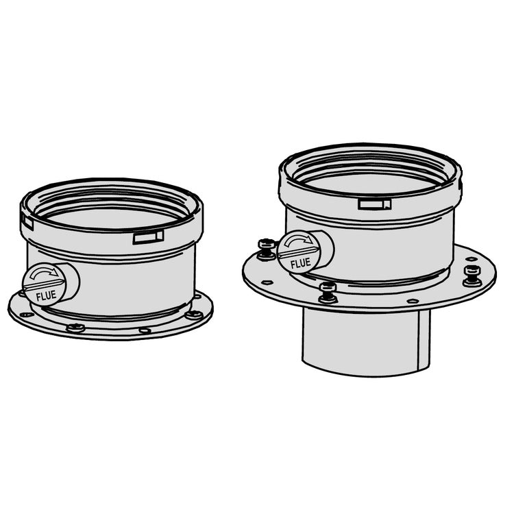 Unical Flanschstücke Ansaug/Ablass Ø 80 mm mit Inspektionen (für Innenbereich) 00363368