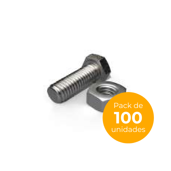 Renusol Tornillo antideslizamiento Hexag. Bolt DIN931 und Tuerca DIN934 - (24 uds)