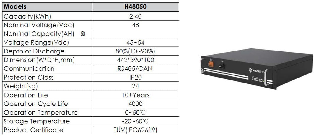 Pylontech Pylontech H48050 48V - Batterie de litio de 2,4 kW – Bild 5