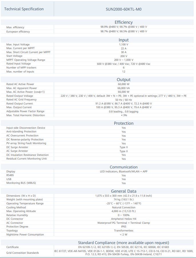 Huawei Dreiphasiger Wechselrichter Huawei SUN2000-60KTL M – Bild 4