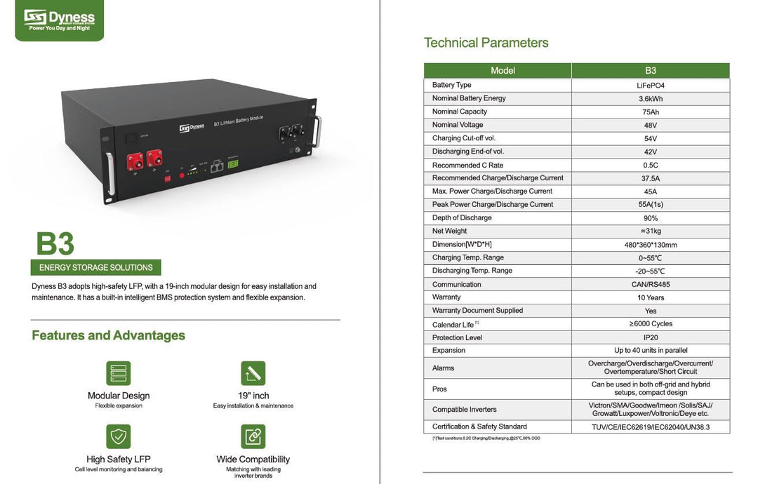 Repowergy Dyness BX51100 - Batterie Lithium 48V 5.1kWh – Bild 2
