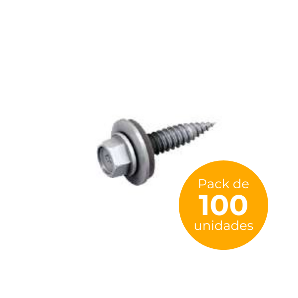 Renusol Tornillo taladrador 5,5 x 25 SW8 E16 für aluminio 0,50 - 1,50 mm oder 0,40 - 1,25 mm - Presentación caja 100 uds