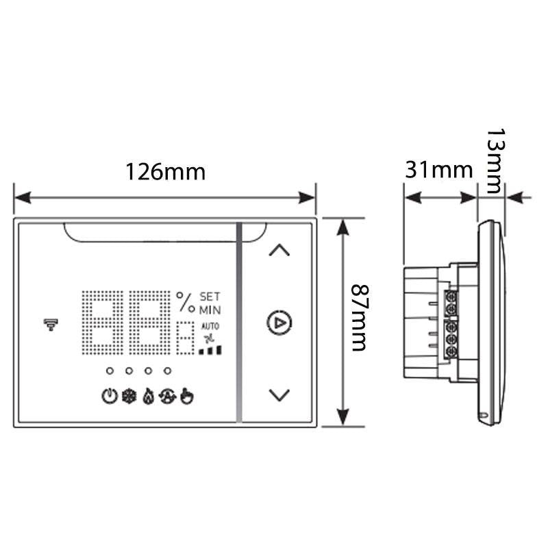 Bticino XW8003 Unterputz-Thermostat für Klimatisierung und Gebläsekonvektor