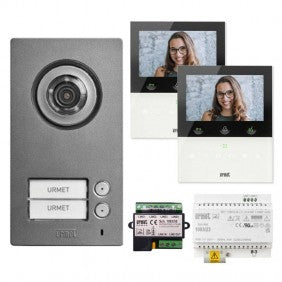 Urmet MIKRA2 und 2 VOG5W Videosprechanlage-Kit für Zweifamilienhaus