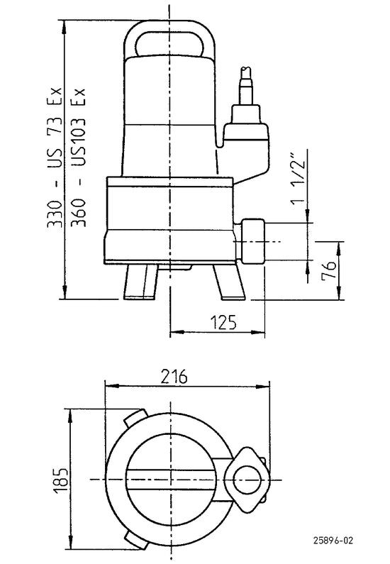 JUNG PUMPEN Schmutzwasserpumpe US 73 D, Ex - Art. JP00595