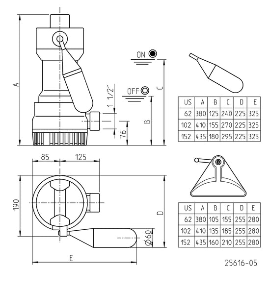 JUNG PUMPEN Schmutzwasserpumpe US 62 D - Art. JP09813
