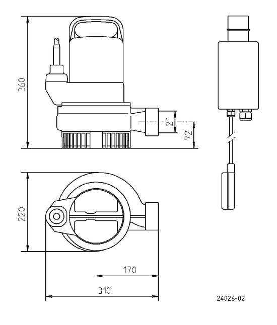 JUNG PUMPEN Schmutzwasserpumpe US 102 D - Art. JP00214