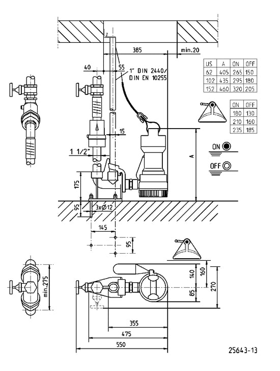 JUNG PUMPEN Schmutzwasserpumpe US 62 D - Art. JP09813