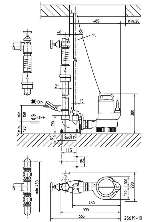 JUNG PUMPEN Schmutzwasserpumpe US 251 D - Art. JP09301