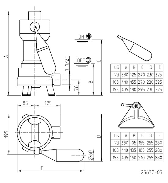 JUNG PUMPEN Schmutzwasserpumpe US 73 ES - Art. JP00678