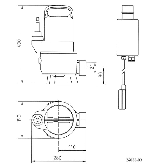 JUNG PUMPEN Schmutzwasserpumpe US 73 E - Art. JP00676