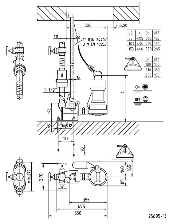 JUNG PUMPEN Schmutzwasserpumpe US 253 DS - Art. JP09251