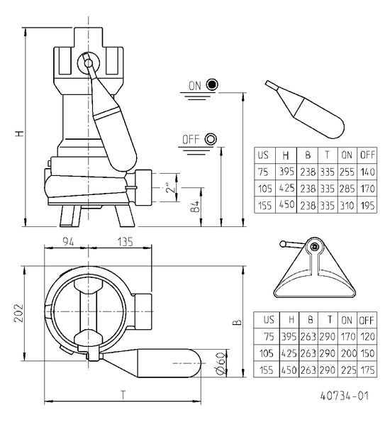 JUNG PUMPEN Schmutzwasserpumpe US 155 DS - Art. JP09391