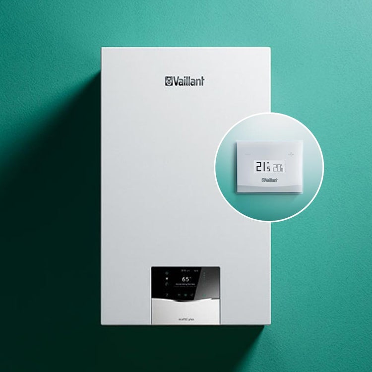 Vaillant EcoTEC plus VMW 30 CS/1-5 cfI WLAN Wand-Kombikessel zur Brennwertnutzung für Heizung und Warmwasser, kombiniert mit sensoROOM connect WLAN 0010022023