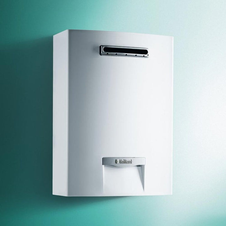 Vaillant OutsideMAG 128/1-5 RT (GPL) Warmwasserspeicher Low NOx mit geschlossenem Brennraum für den Außenbereich, Fernbedienung inklusive 0010022466
