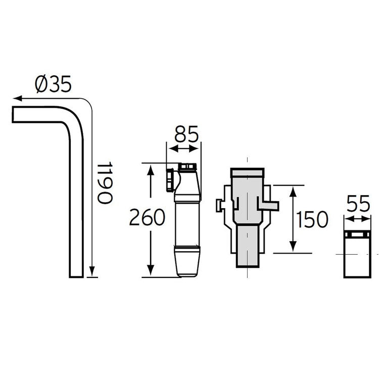 Vaillant Adapter 80/125 mm mit Kondensatauffang 0020202465