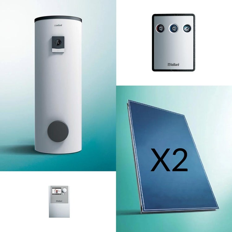 Vaillant Solar-Kit auroTHERM pro mit 300-Liter-Trinkwarmwasser-Speicher, Solartation und Klimaregelung 0020223462