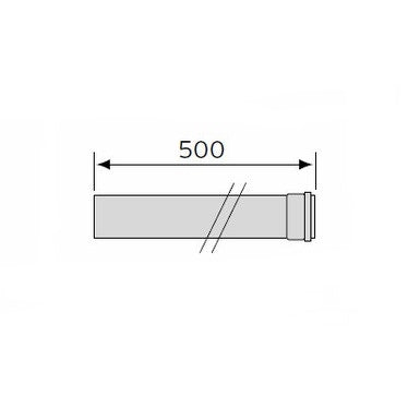 Vaillant Verlängerung 0,5 m DN 80 Aluminium 300833