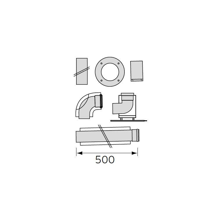 Vaillant Rohrleitungs-Set 80/125mm-80mm: 303250