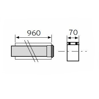 Vaillant Verlängerung 1,0 m 80/125 Aluminium 303603
